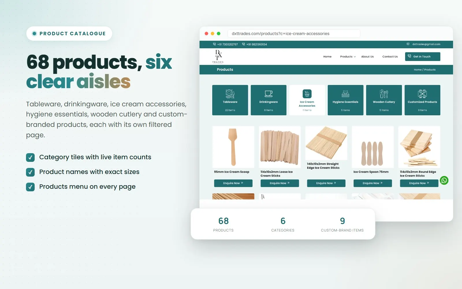 DXT Trades: Product catalogue